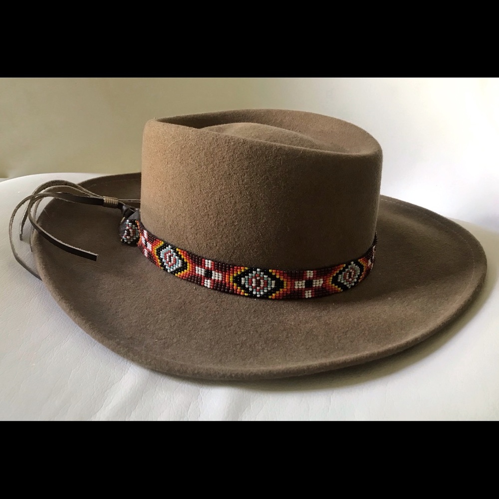 Minnetonka Wool Felt Hat Southwest Beaded Accent